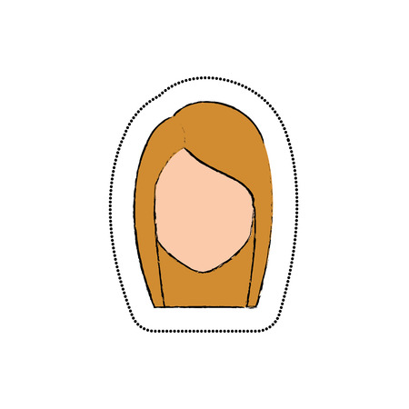 young woman avatar character vector illustration designのイラスト素材