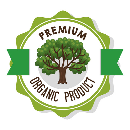 Organic product guaranteed seal vector illustration design.のイラスト素材