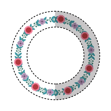 floral wreath decoration card vector illustration designのイラスト素材