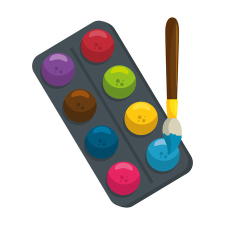 paint brush and pallete vector illustration designのイラスト素材