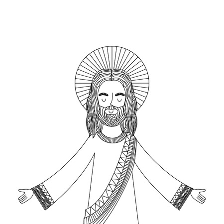 jesus christ man icon over white background. vector illustrationのイラスト素材