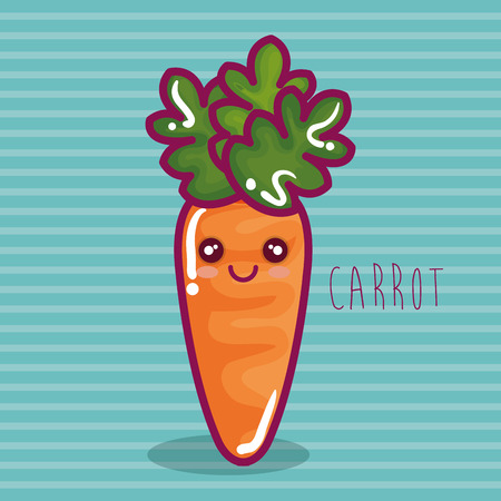 fresh carrot vegetable character vector illustration designのイラスト素材