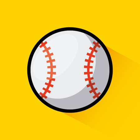 baseball ball icon over yellow  background. vector illustrationのイラスト素材