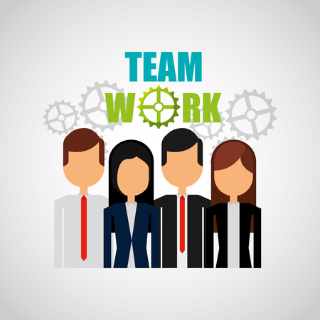 businesspeople teamwork avatars characters icon vector illustration designのイラスト素材