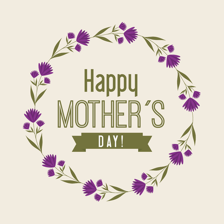happy mothers day celebration card vector illustration designのイラスト素材