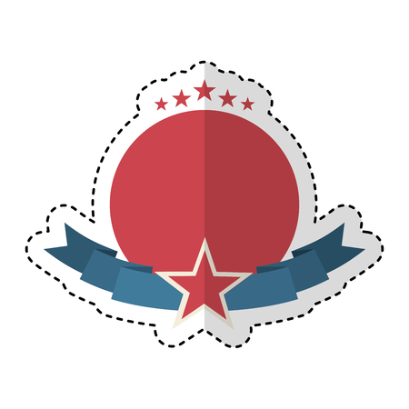 american frame with ribbon and star vector illustration designのイラスト素材
