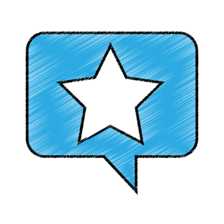 speech bubble with star icon vector illustration designのイラスト素材