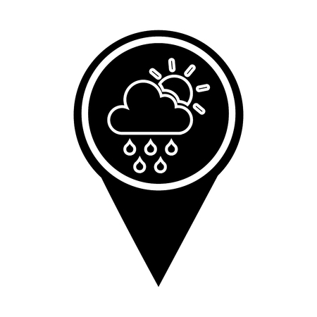 pin location with weather symbol vector illustration designのイラスト素材