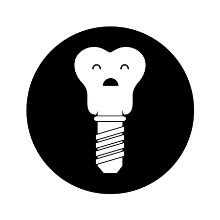 tooth implant character icon vector illustration designのイラスト素材