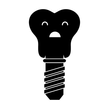 tooth implant character icon vector illustration designのイラスト素材