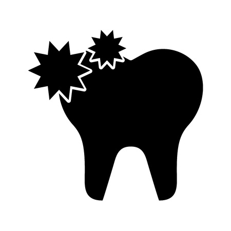 tooth with caries isolated icon vector illustration designのイラスト素材