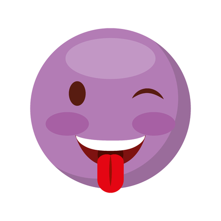 comic face emoticon isolated icon vector illustration designのイラスト素材