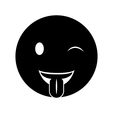 comic face emoticon isolated icon vector illustration designのイラスト素材