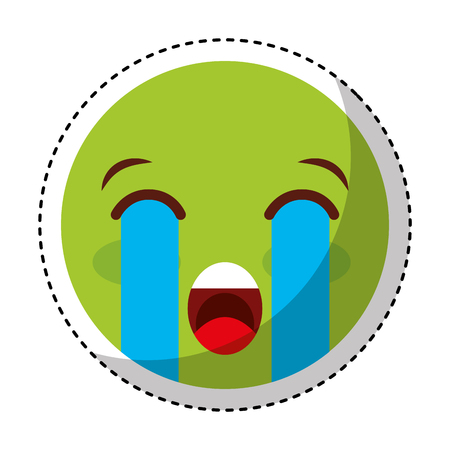 comic face emoticon isolated icon vector illustration designのイラスト素材