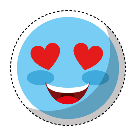 comic face emoticon isolated icon vector illustration designのイラスト素材