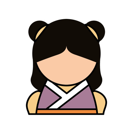 cute japanese doll icon vector illustration designのイラスト素材
