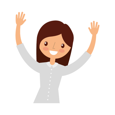 businesswoman celebrating avatar character vector illustration designのイラスト素材