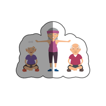 grandparents character with sport clothes vector illustration designのイラスト素材