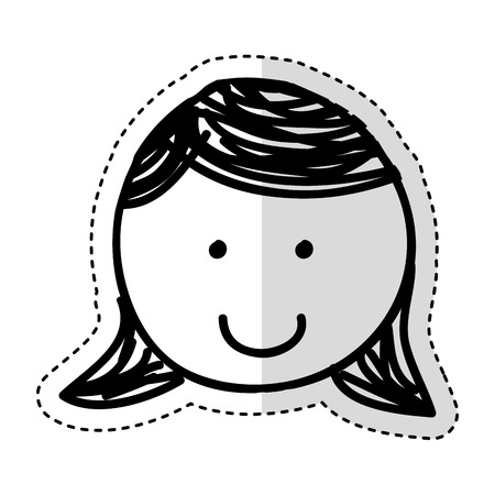 little girl character icon vector illustration designのイラスト素材