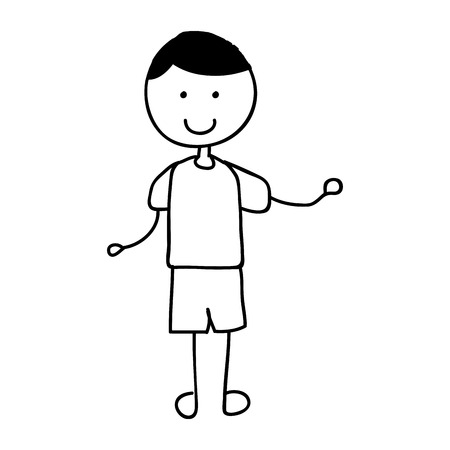 little boy avatar character vector illustration designのイラスト素材