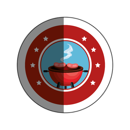 bbq grill delicious food vector illustration designのイラスト素材