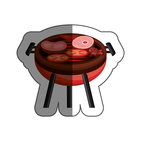 bbq grill delicious food vector illustration designのイラスト素材