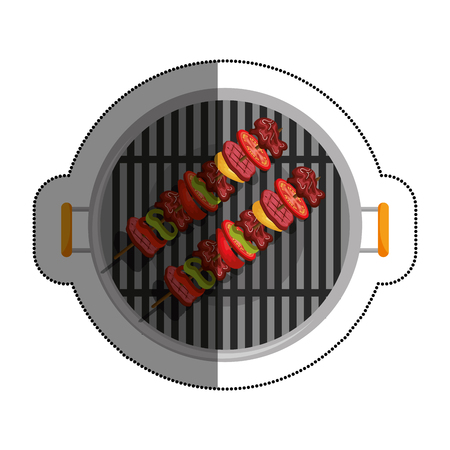 bbq grill delicious food vector illustration designのイラスト素材