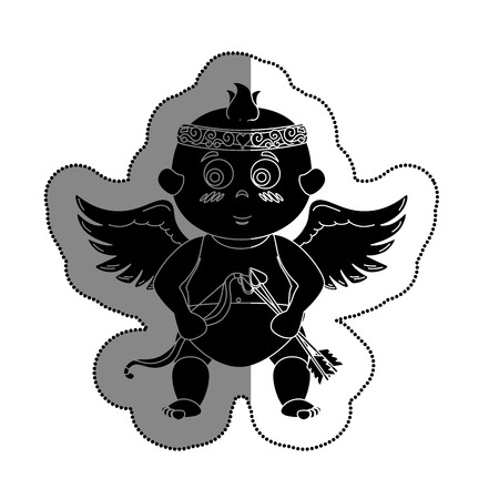 love card with cupid angel vector illustration designのイラスト素材
