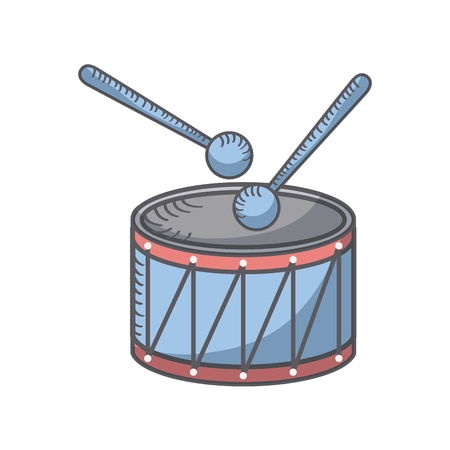 drum musical instrument icon over white background. colorful design. vector illustrationのイラスト素材