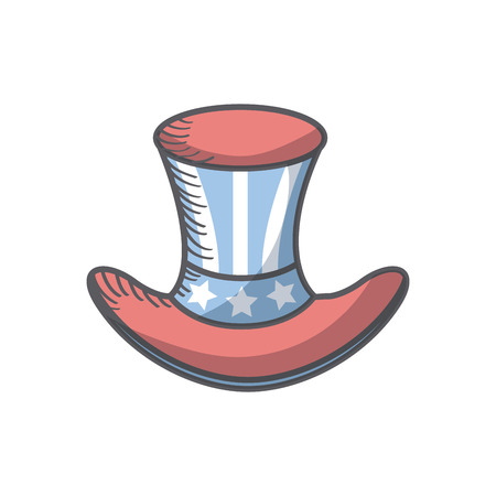 usa top hat icon over white background. usa independence day concept. colorful design. vector illustrationのイラスト素材