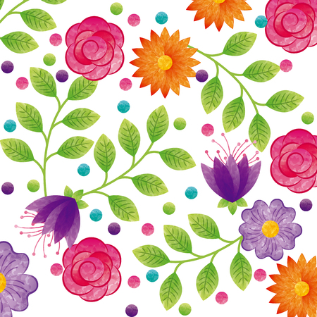 beautiful flowers background. colorful design. vector illustrationのイラスト素材