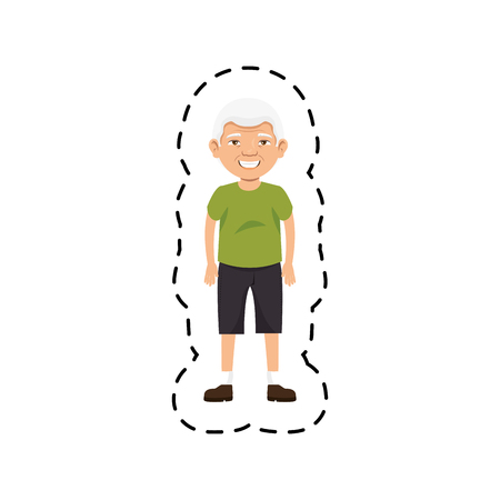 grandfather avatar character icon vector illustration designのイラスト素材