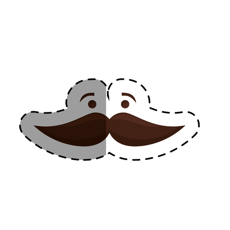 mustache character isolated icon vector illustration designのイラスト素材