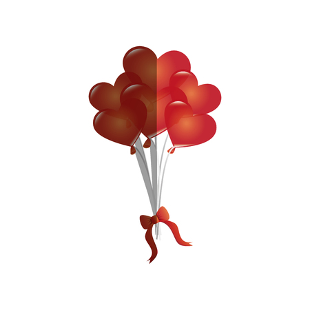 love card with hearts balloons air party vector illustration designのイラスト素材