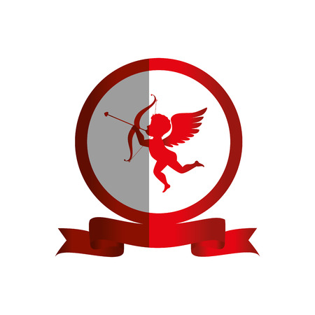 love card with cupid angel vector illustration designのイラスト素材