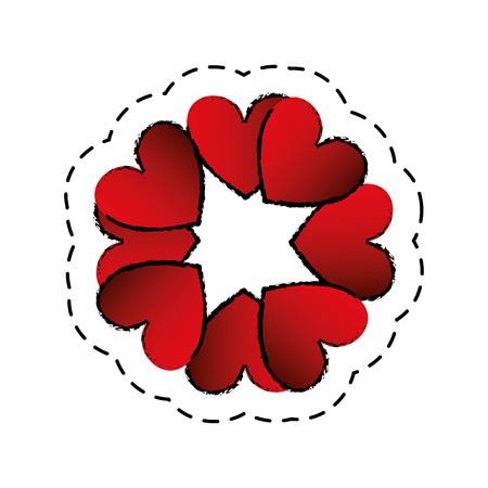 love card with hearts vector illustration designのイラスト素材