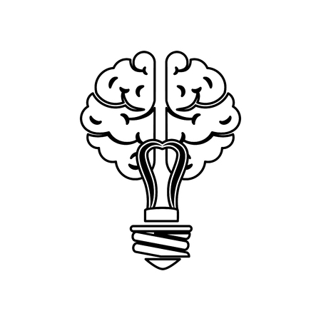 bulb light with brain vector illustration designのイラスト素材