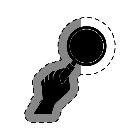 hand human with magnifying glass icon vector illustration designのイラスト素材