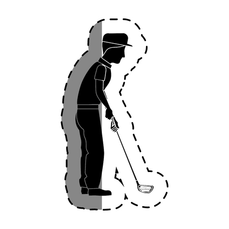 golf player avatar icon vector illustration designのイラスト素材