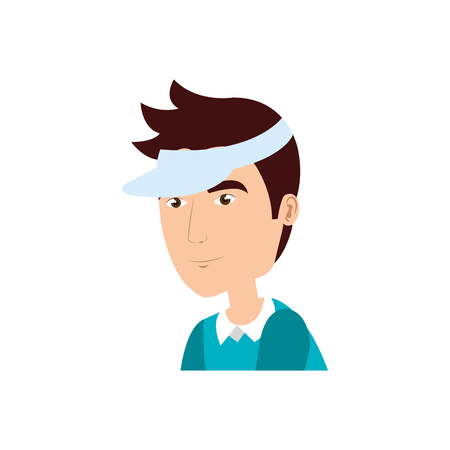 young man avatar character vector illustration designのイラスト素材