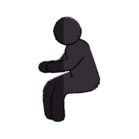 human figure silhouette avatar vector illustration designのイラスト素材