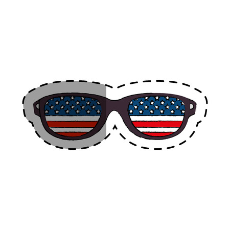 united states of america glasses vector illustration designのイラスト素材