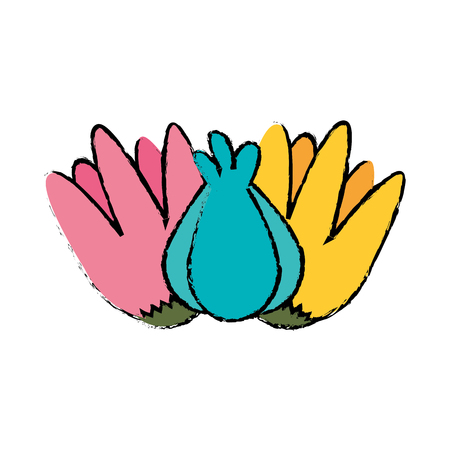 beautiful flowers icon over white background. colorful design. vector illustrationのイラスト素材