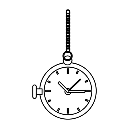 old clock device icon over white background. vector illustrationのイラスト素材