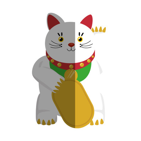 japanese cat lucky icon vector illustration designのイラスト素材