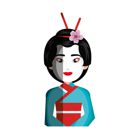 geisha japanese girl icon vector illustration designのイラスト素材