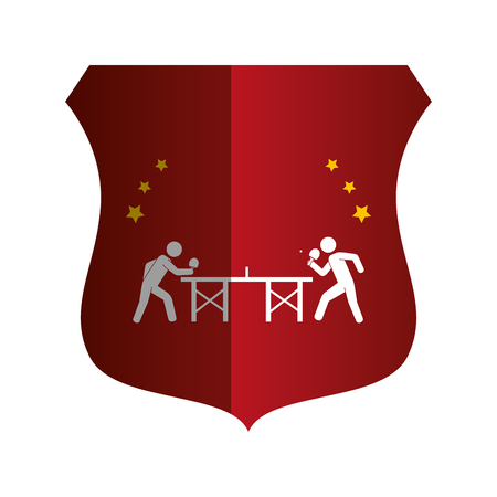 Ping pong player avatar shield vector illustration design.のイラスト素材