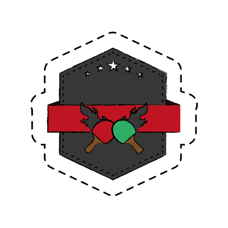 ping pong rackets emblem vector illustration designのイラスト素材