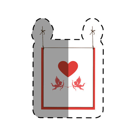 Love card with cupid angel vector illustration design.のイラスト素材