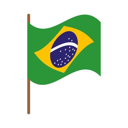 brazil flag isolated icon vector illustration designのイラスト素材